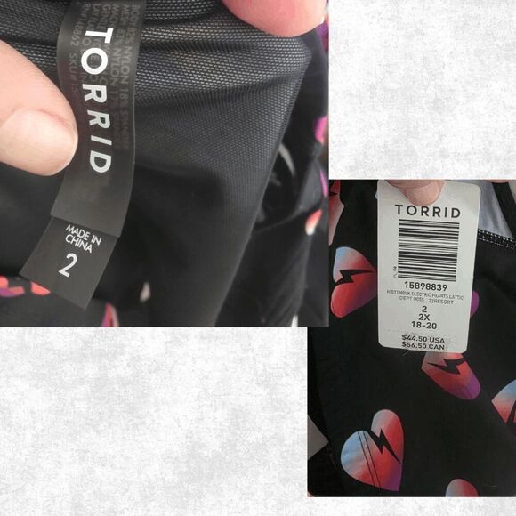 Torrid High Waist Electric Hearts Bikini Bottom โ 2X - Picture 6 of 6